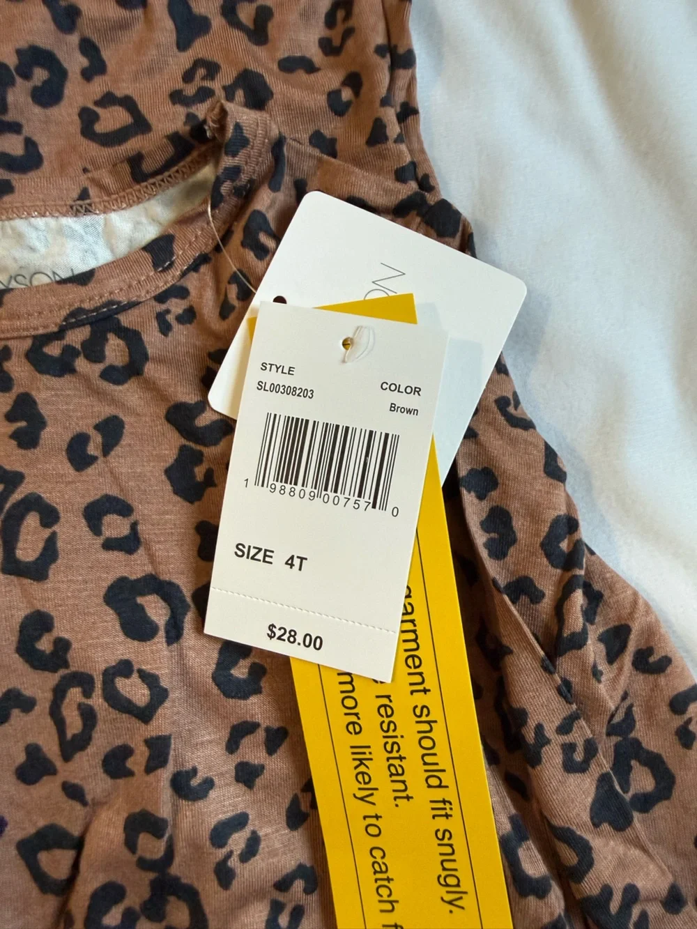 🆕 toddler Greyson Brown Leopard Print Pajama Set - Long Sleeve Top & Pants